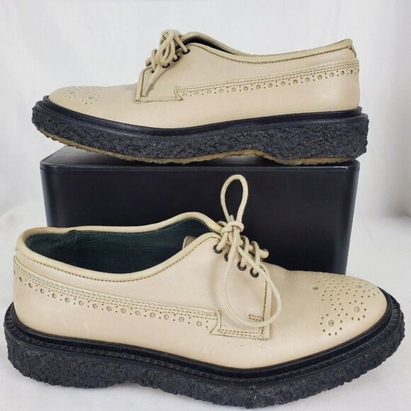 Adieu Paris Beige Black Brogue Casual Dress Shoes Size 10-10.5 - Picture 2 of 16